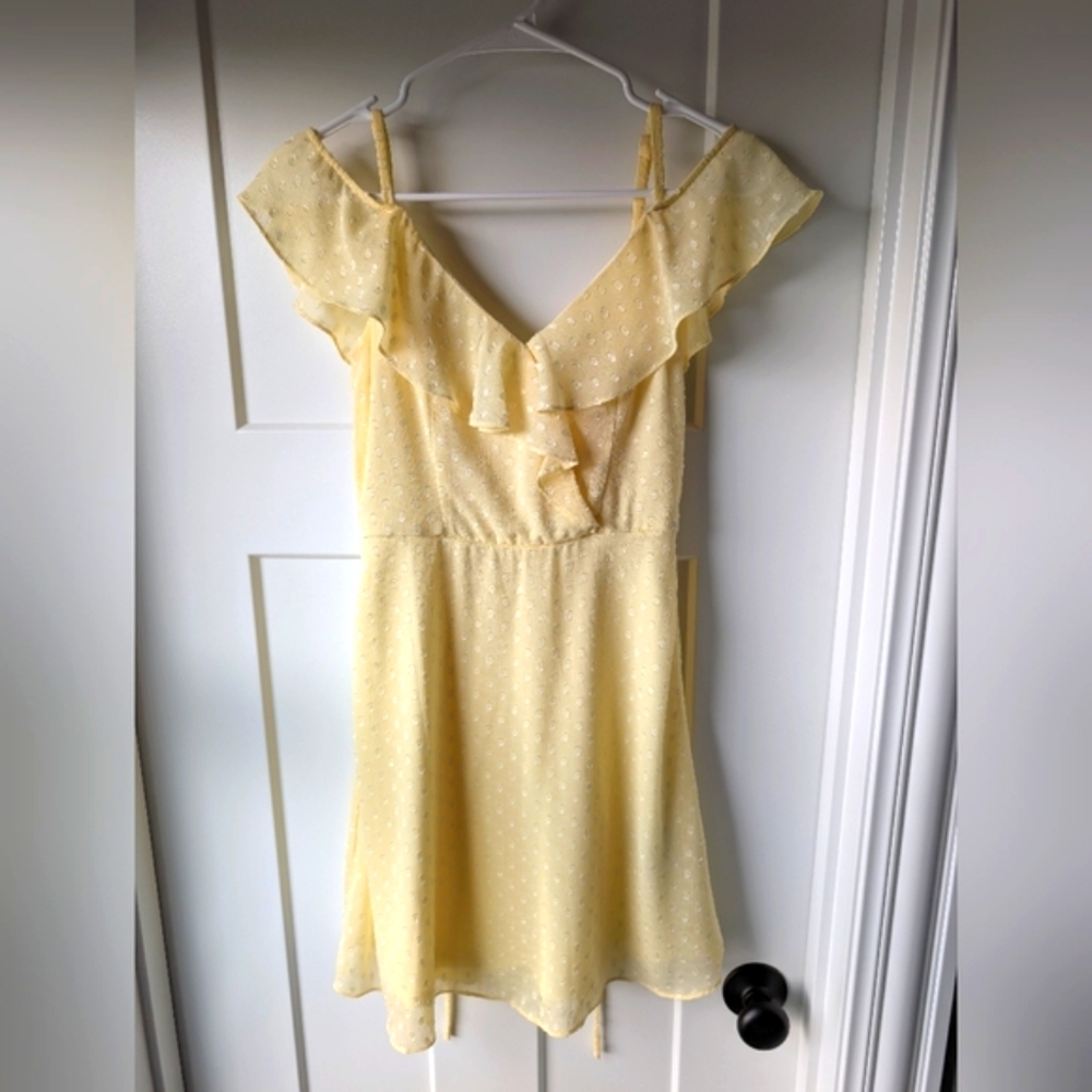 BCX Cream Off-Shoulder Dress